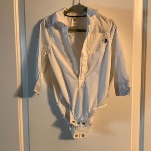White button down onesie